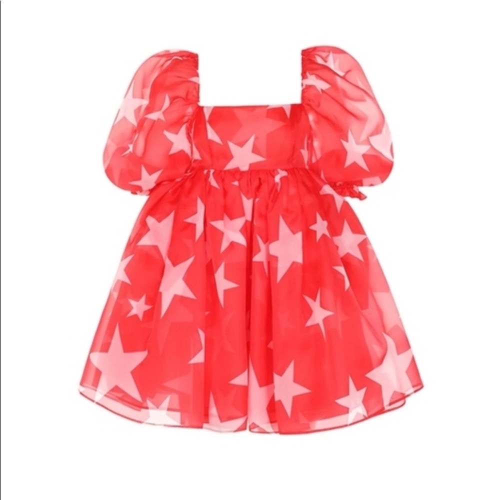NWT Selkie Red Star Puff Mini Dress XS